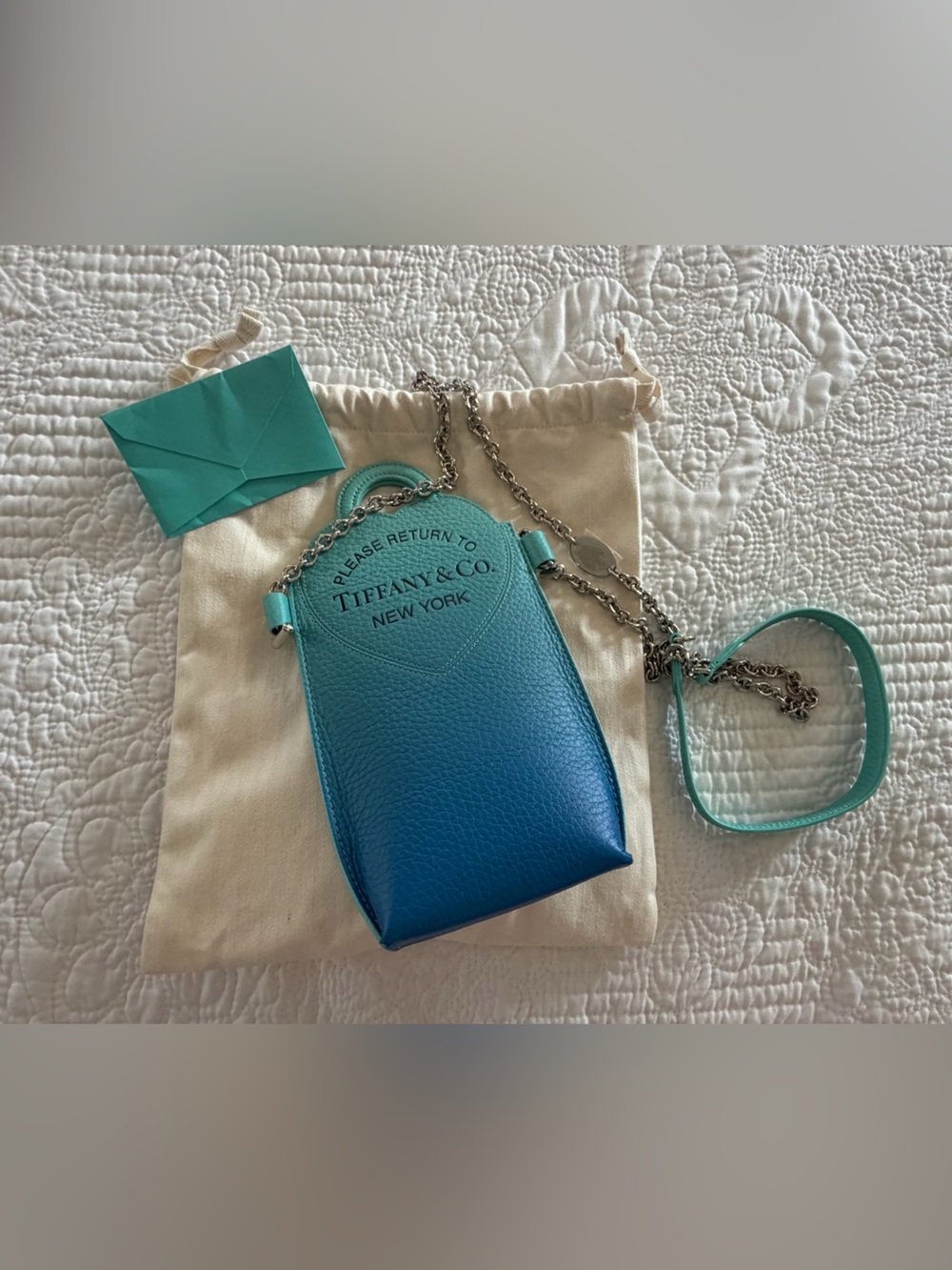 Tiffany & Co. Return to Tiffany Mini Crossbody Blue Ombré Leather Unused